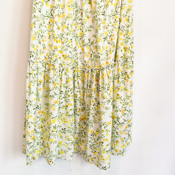 NEW Especia One Shoulder Floral Ester Midi Dress Yellow Size S - Picture 4 of 10